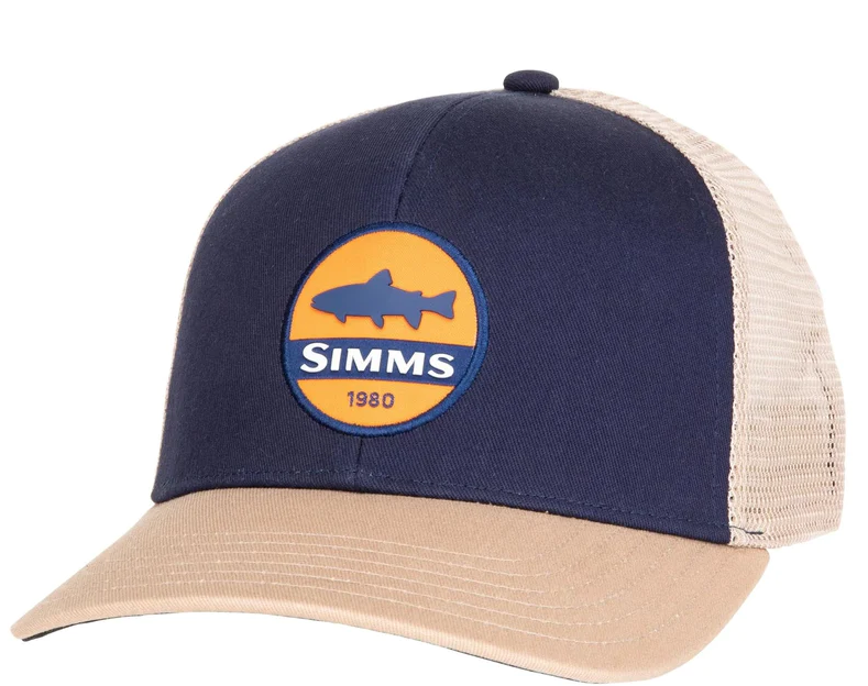 Simms Trout Patch Trucker - Navy - OSFM / NAVY - Mansfield Hunting & Fishing - Products to prepare for Corona Virus
