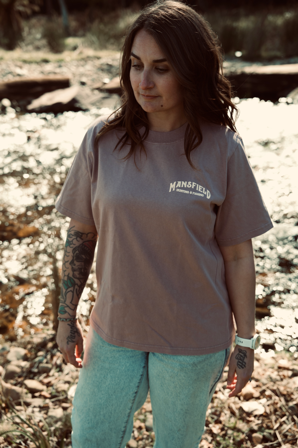 MHF Womens Sign Post Heavy Faded T-Shirt - Faded Pink - - Mansfield Hunting & Fishing - Products to prepare for Corona Virus