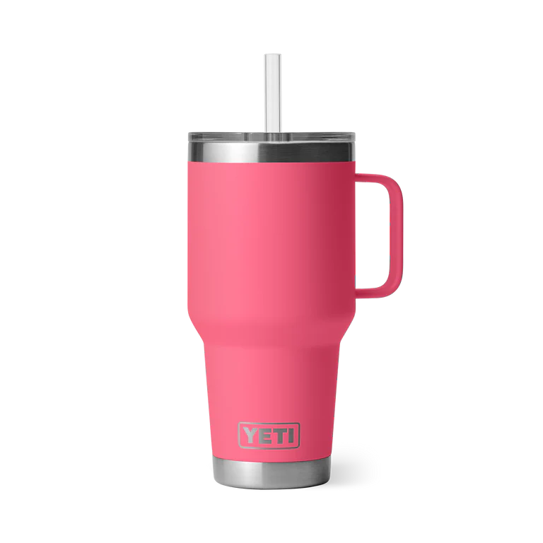 Yeti Rambler 35oz Straw Mug - 35OZ / TROPICAL PINK - Mansfield Hunting & Fishing - Products to prepare for Corona Virus