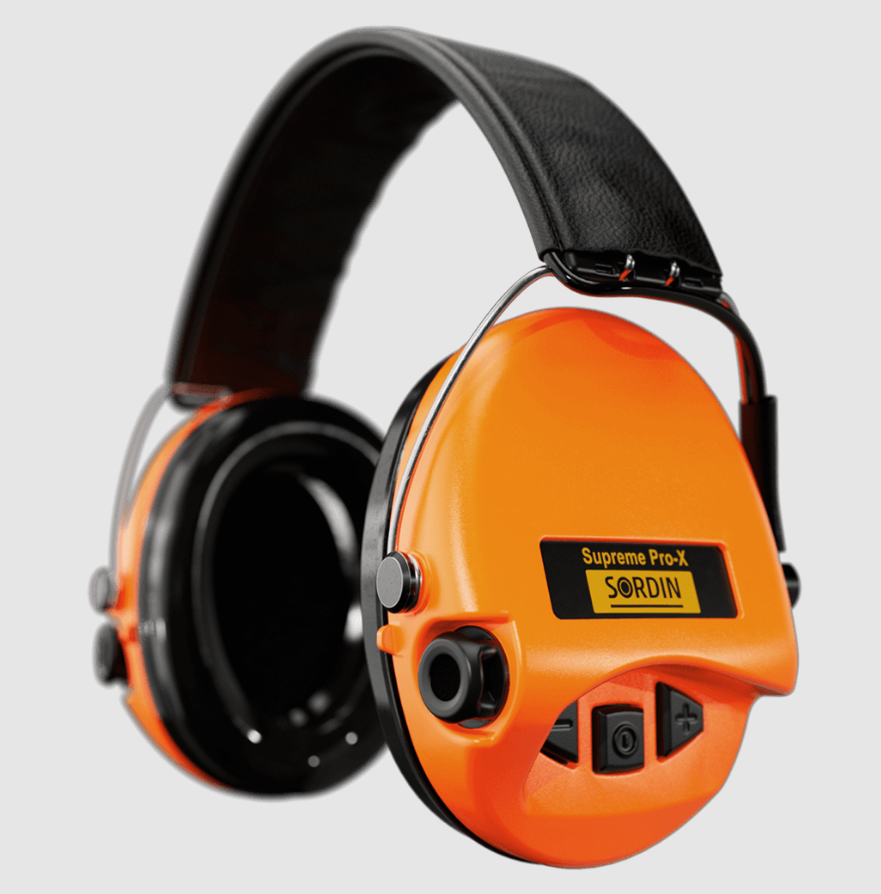 Sordin Supreme Pro-X Electronic Earmuffs Ember - ORANGE - Mansfield Hunting & Fishing - Products to prepare for Corona Virus