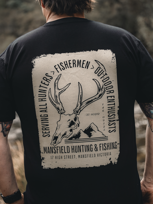 MHF Stamp Tee - Black - XS / BLACK - Mansfield Hunting & Fishing - Products to prepare for Corona Virus