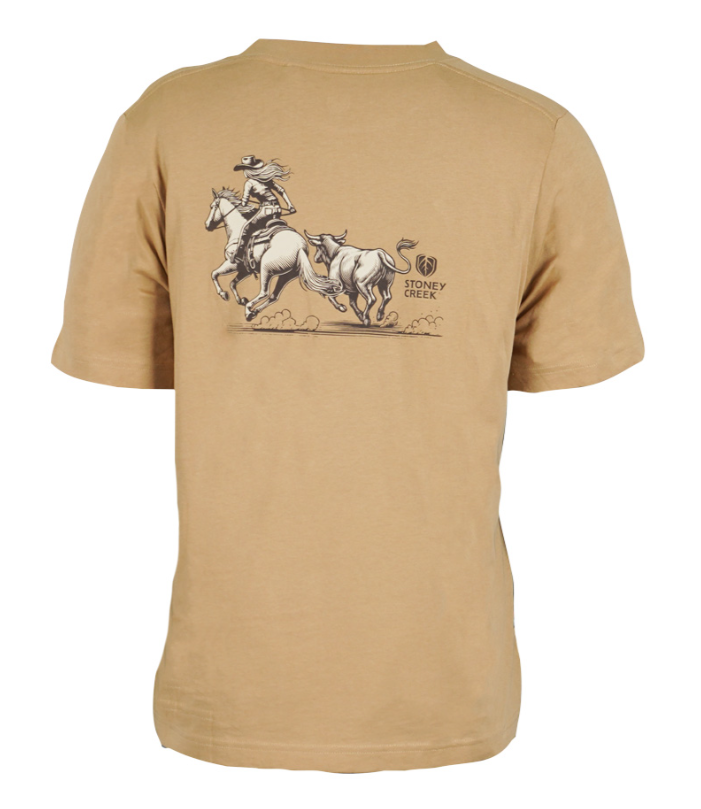 Stoney Creek Womens Horse Riding Tee - Fawn