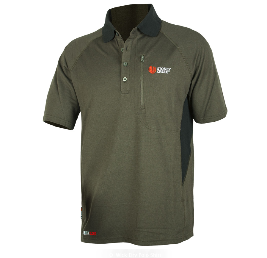 Stoney Creek Q-Wick Dry Polo Tee - XS / BAY/BLACK - Mansfield Hunting & Fishing - Products to prepare for Corona Virus