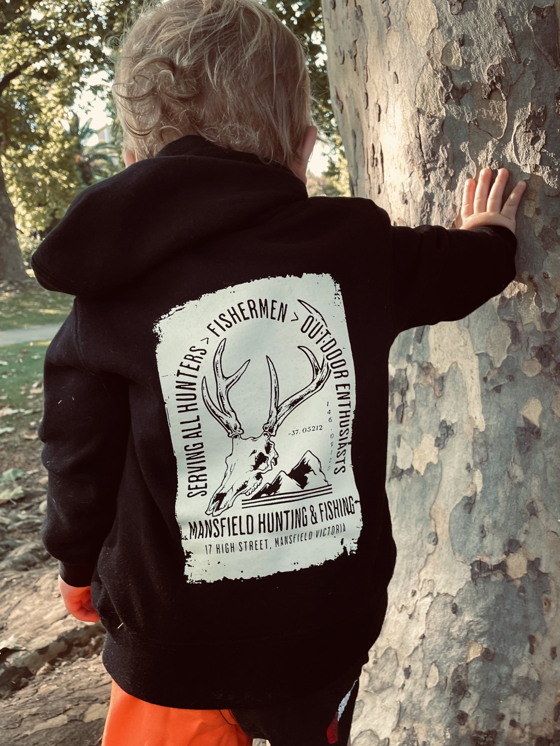MHF Kids Stamp Hoodie - Black - 2 / BLACK - Mansfield Hunting & Fishing - Products to prepare for Corona Virus