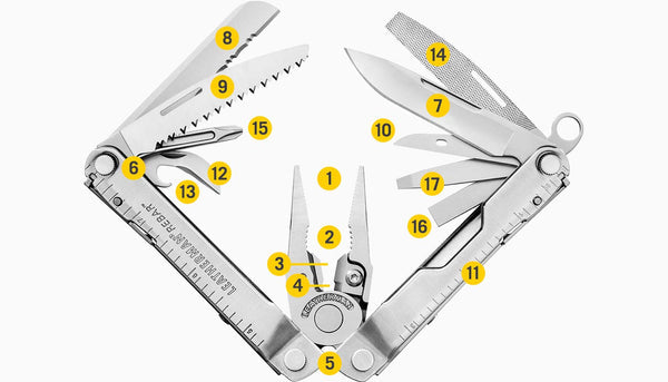 Leatherman Rebar Lightweight Black Oxide Multi-tool - - Mansfield Hunting & Fishing - Products to prepare for Corona Virus