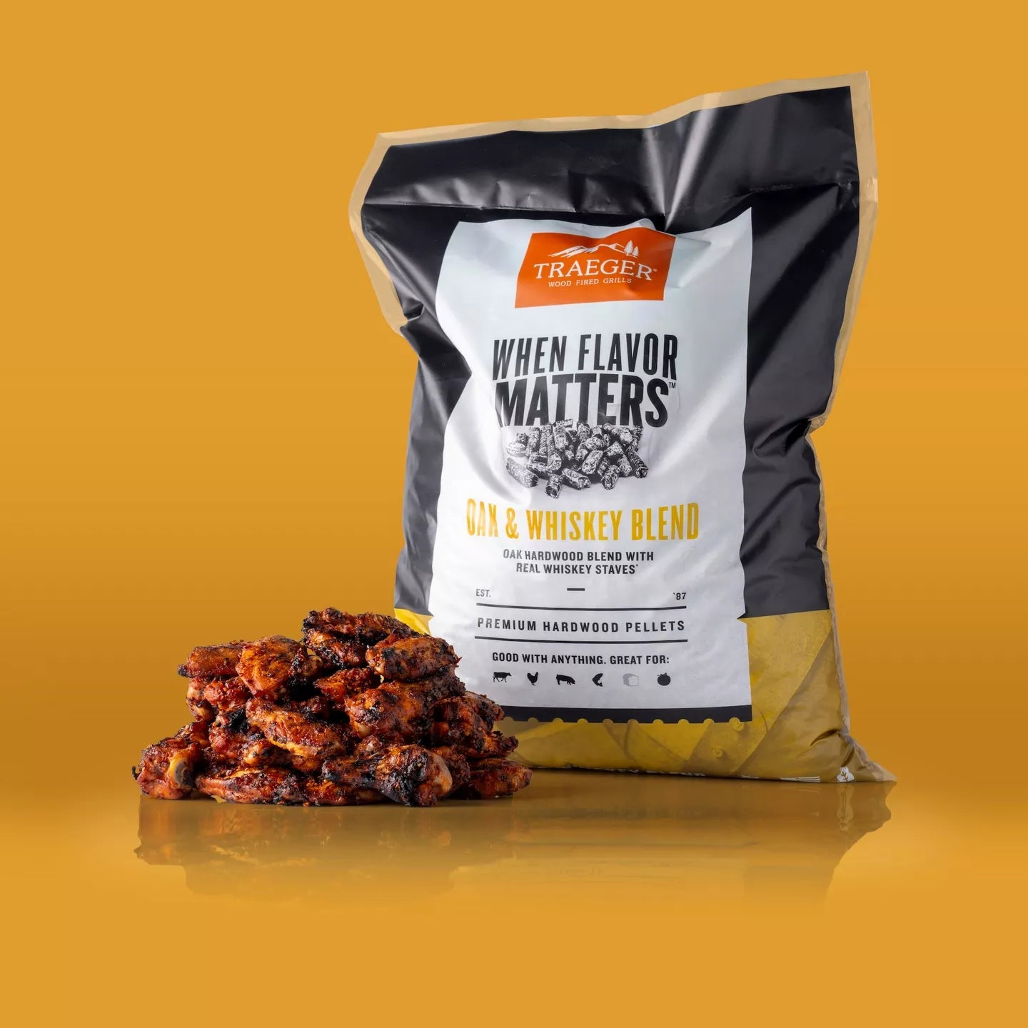 Traeger Oak and Whiskey Pellets 9kg - - Mansfield Hunting & Fishing - Products to prepare for Corona Virus