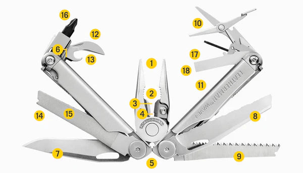 Leatherman Wave + Multitool Stainless Steel - BOX - - Mansfield Hunting & Fishing - Products to prepare for Corona Virus