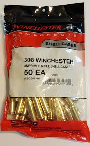 Winchester Unprimed Brass 308Win 50pk -  - Mansfield Hunting & Fishing - Products to prepare for Corona Virus