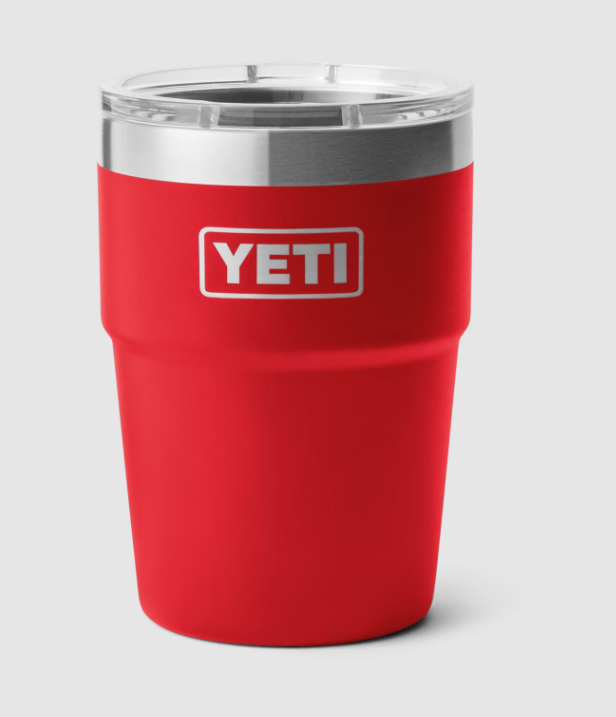 Yeti 16oz Stackable Tumbler (473ml) - 16OZ / RESCUE RED - Mansfield Hunting & Fishing - Products to prepare for Corona Virus