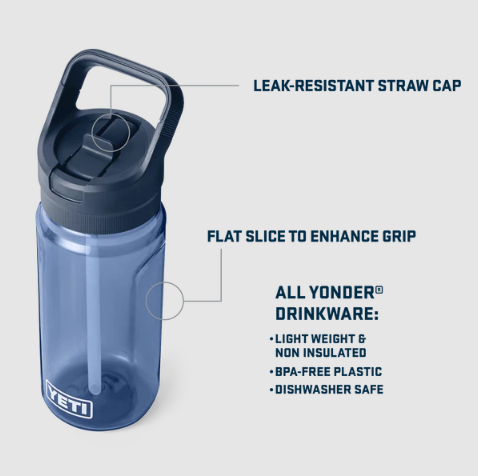 Yeti Yonder 600ML Water Bottle with Colour Matched Straw Cap