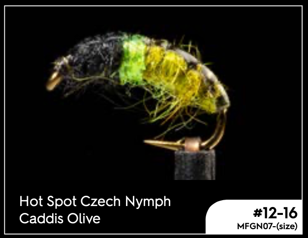 Manic Hot Spot Czech Nymph - Caddis Olive -  - Mansfield Hunting & Fishing - Products to prepare for Corona Virus