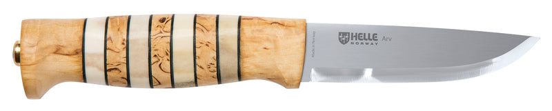 Helle Arv Knife with Curly Birch And Antler Handle + Sheath -  - Mansfield Hunting & Fishing - Products to prepare for Corona Virus