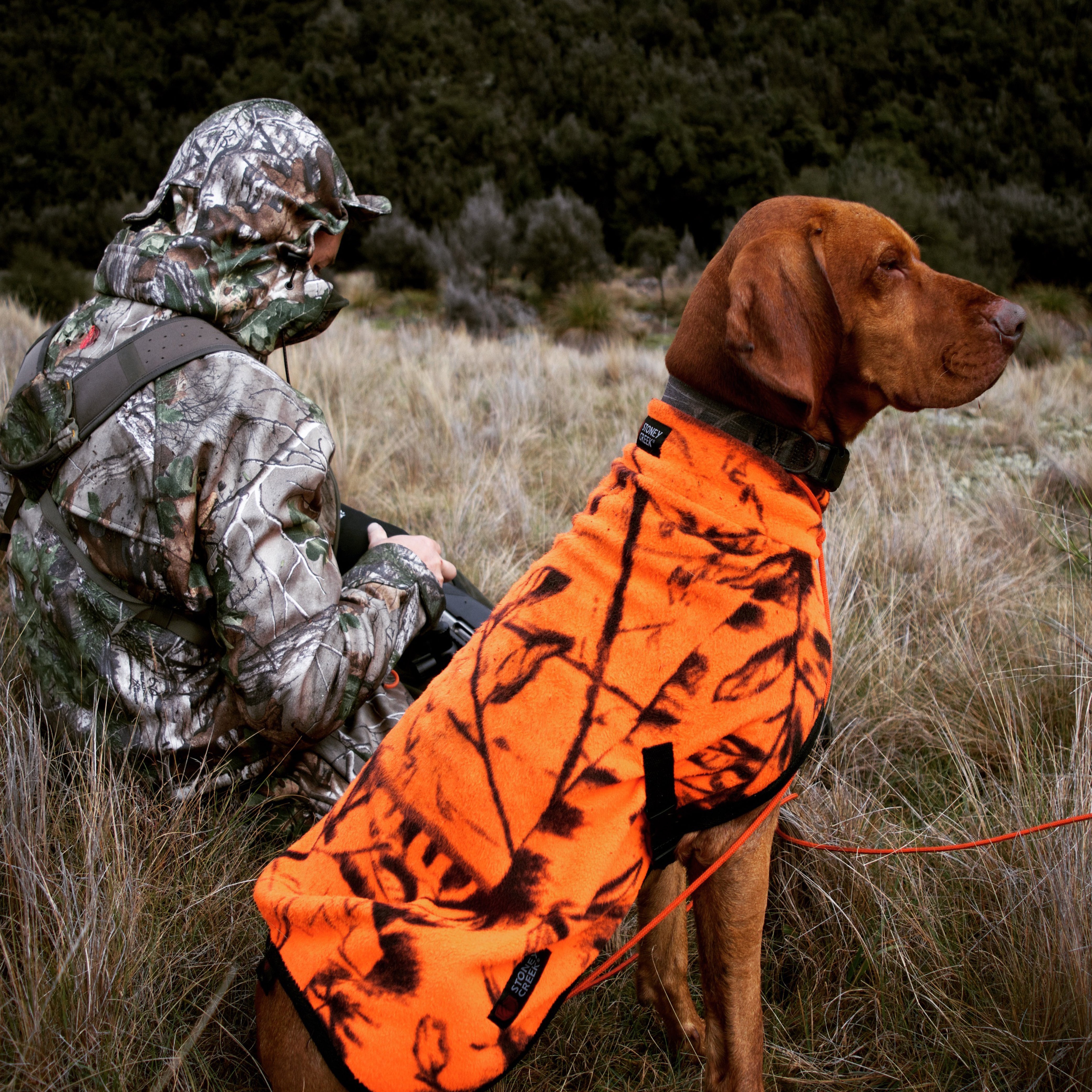 Stoney Creek Jones Dog Coat Fleece - Blaze Orange -  - Mansfield Hunting & Fishing - Products to prepare for Corona Virus