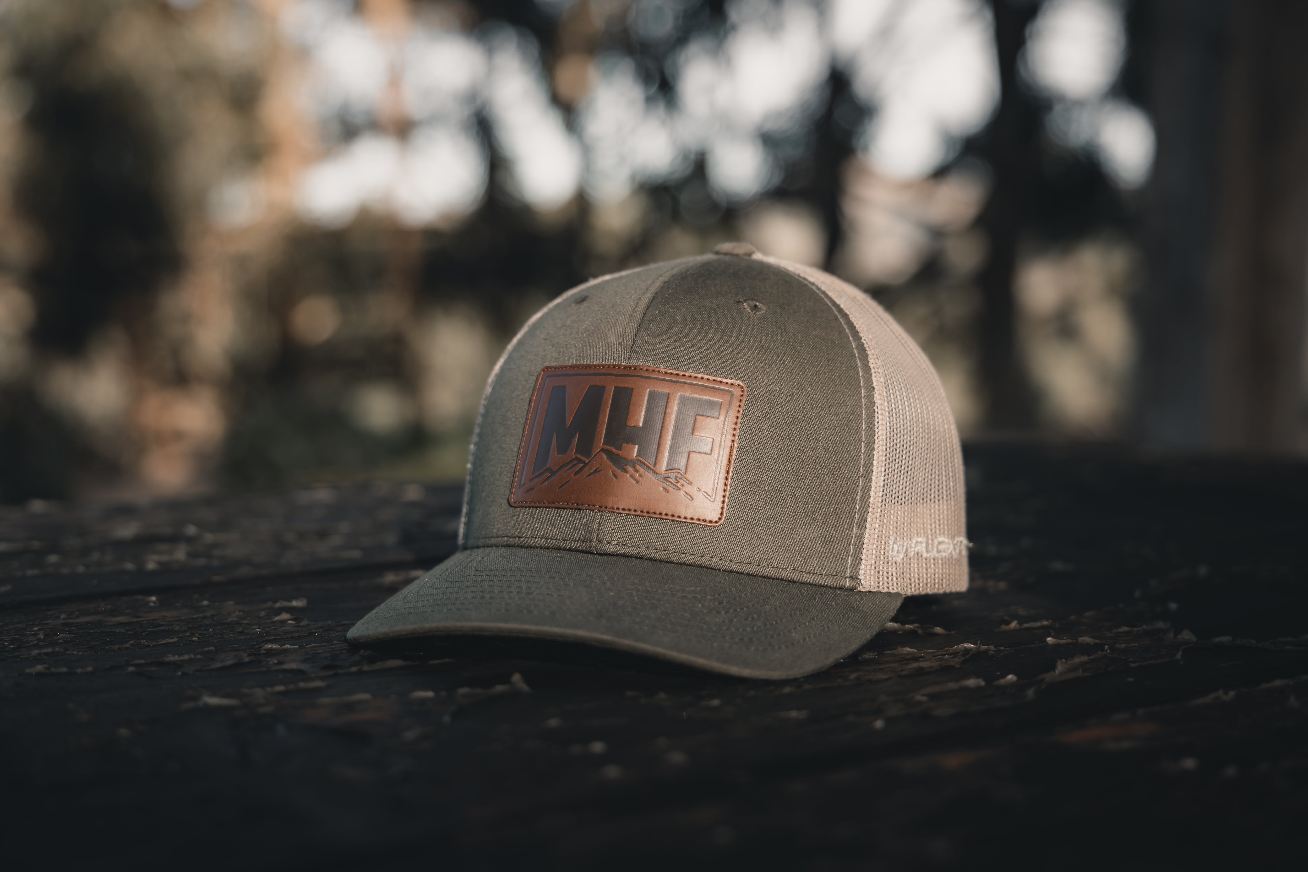 MHF Leather Patch Cap - Khaki & Cream -  - Mansfield Hunting & Fishing - Products to prepare for Corona Virus