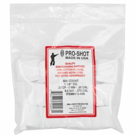 Pro-Shot 22-270 Cal Patches 500PK -  - Mansfield Hunting & Fishing - Products to prepare for Corona Virus