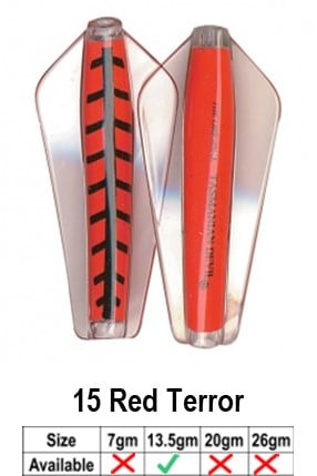 Tassie Devil -13.5gr - 13.5GR / 15 RED TERROR - Mansfield Hunting & Fishing - Products to prepare for Corona Virus