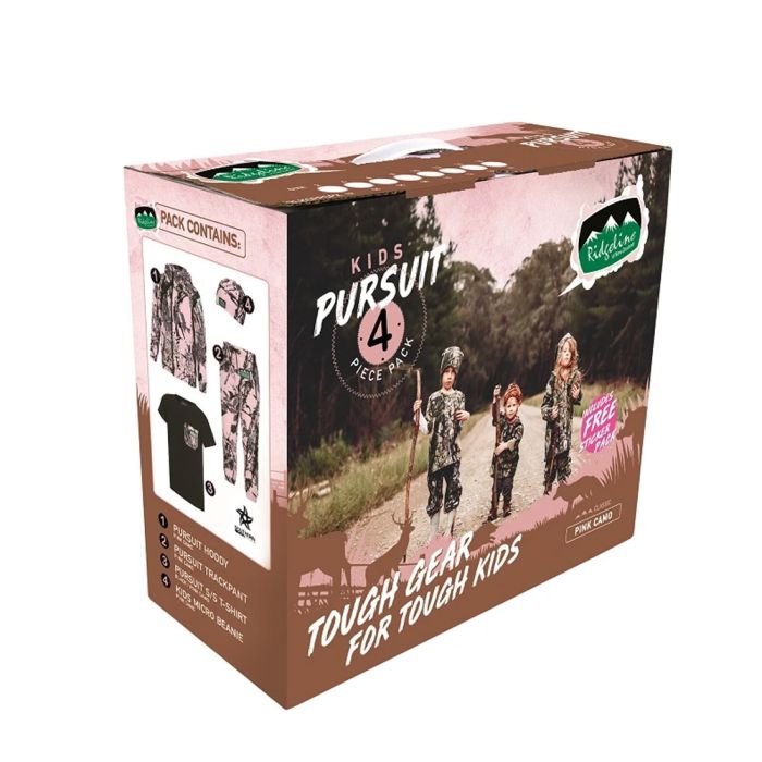 Ridgeline Kids Pursuit 4 Piece Clothing Pack - Pink Camo - 2 / PINK CAMO - Mansfield Hunting & Fishing - Products to prepare for Corona Virus