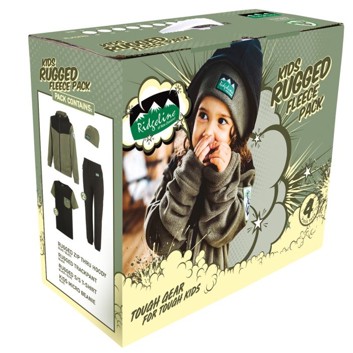 Ridgeline Kids Rugged Fleece 4 Piece Clothing Pack - Olive/Black - 2 / OLIVE/BLACK - Mansfield Hunting & Fishing - Products to prepare for Corona Virus