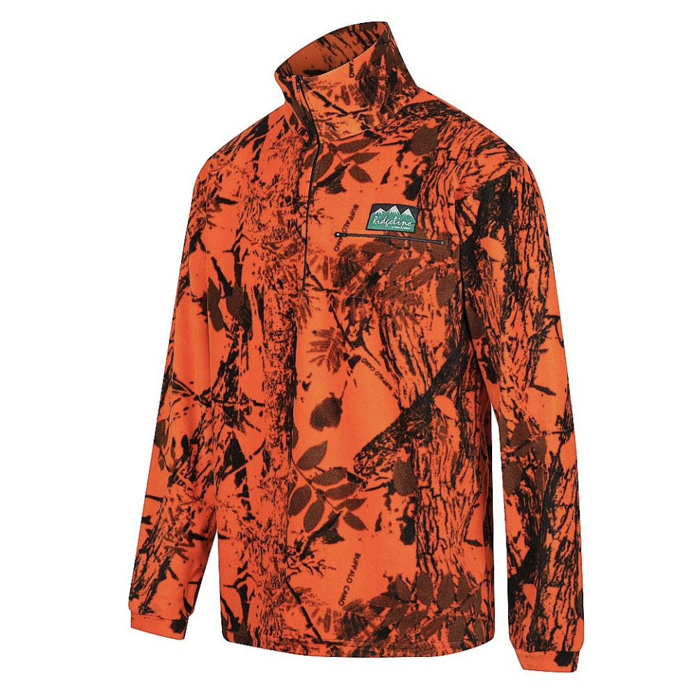 Ridgeline Micro Fleece Long Sleeve Shirt - Blaze Camo - S / BLAZE - Mansfield Hunting & Fishing - Products to prepare for Corona Virus