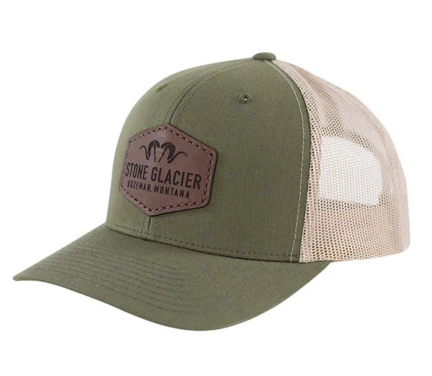 Stone Glacier Leather Patch Trucker - Moss - Mansfield Hunting & Fishing - Products to prepare for Corona Virus