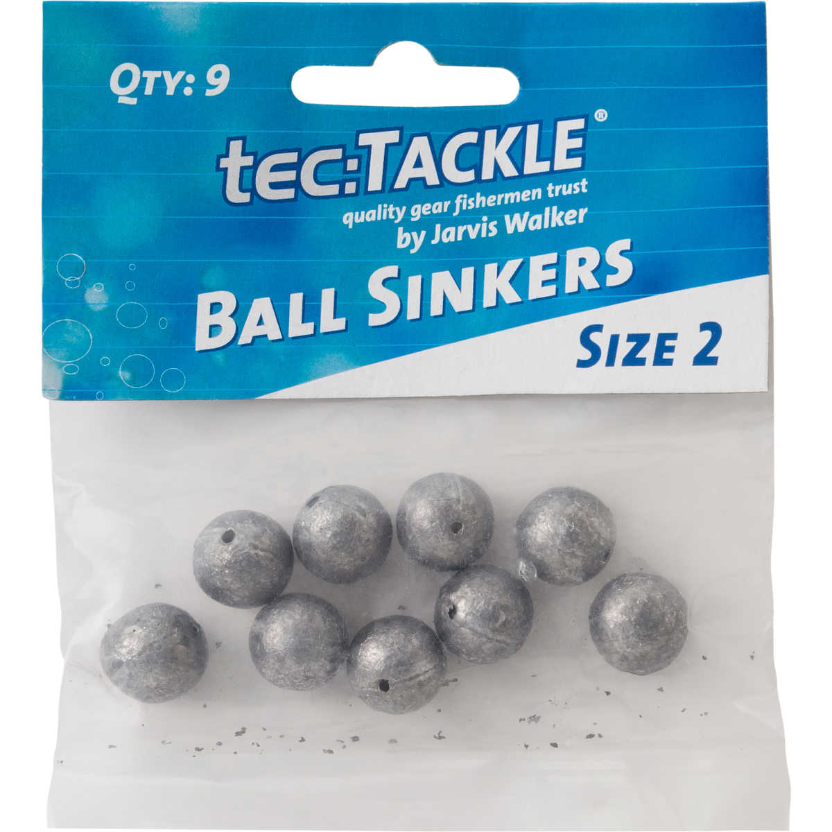 Tec:Tackle Ball Sinker Size 2 Qty 9 -  - Mansfield Hunting & Fishing - Products to prepare for Corona Virus