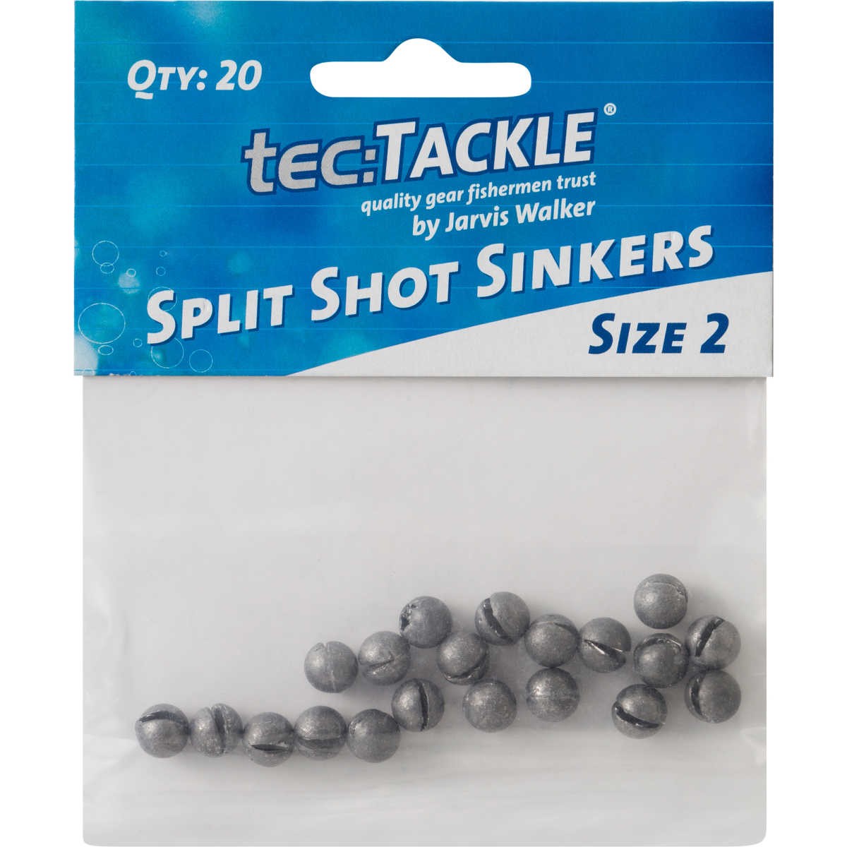 Tec:Tackle Split Shot Size 2 Qty 20 -  - Mansfield Hunting & Fishing - Products to prepare for Corona Virus