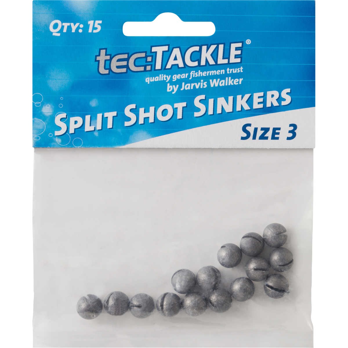 Tec:Tackle Split Shot Size 3 Qty 15 -  - Mansfield Hunting & Fishing - Products to prepare for Corona Virus