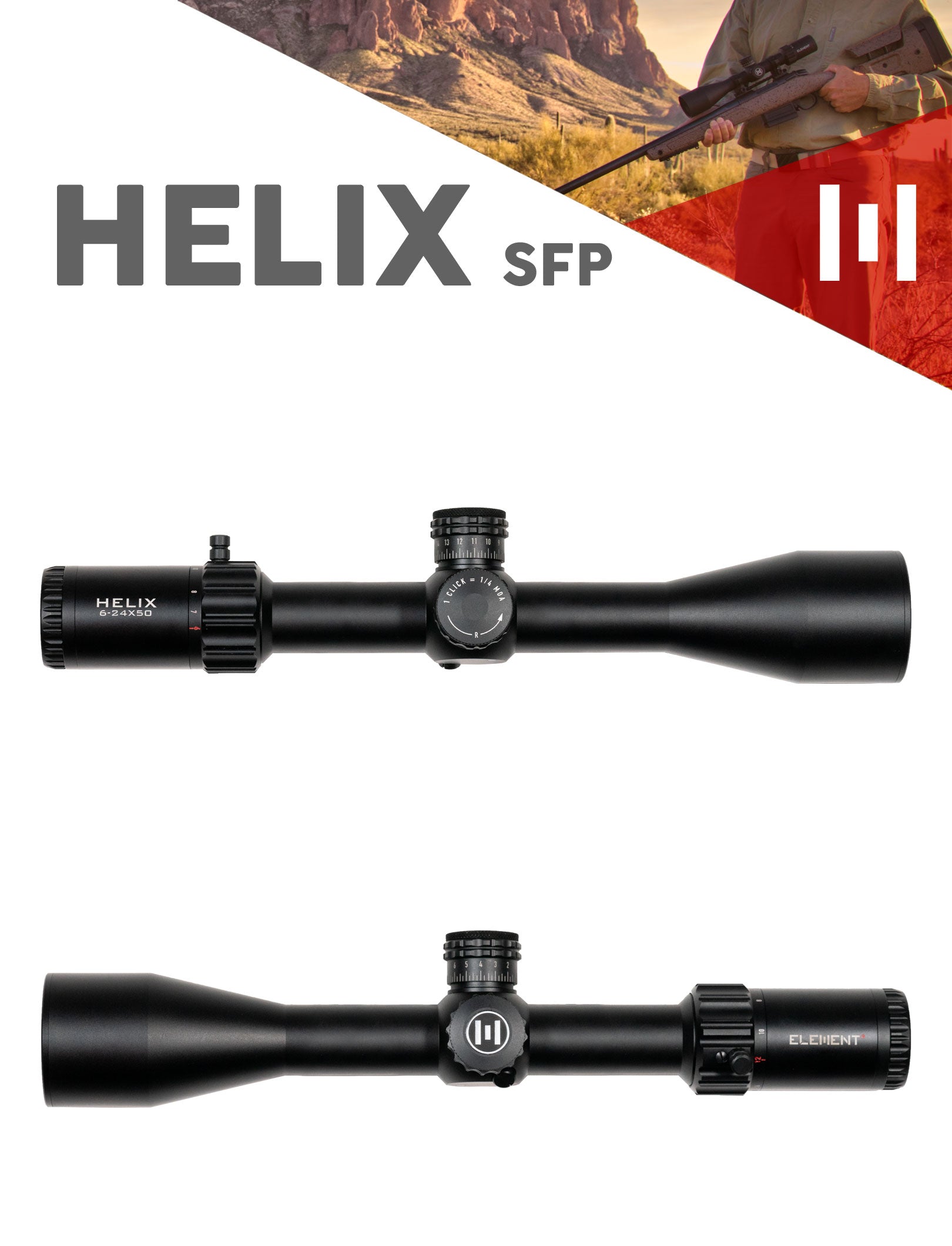 Element Optics Helix 6-24x50 MOA EHR-1C Scope -  - Mansfield Hunting & Fishing - Products to prepare for Corona Virus