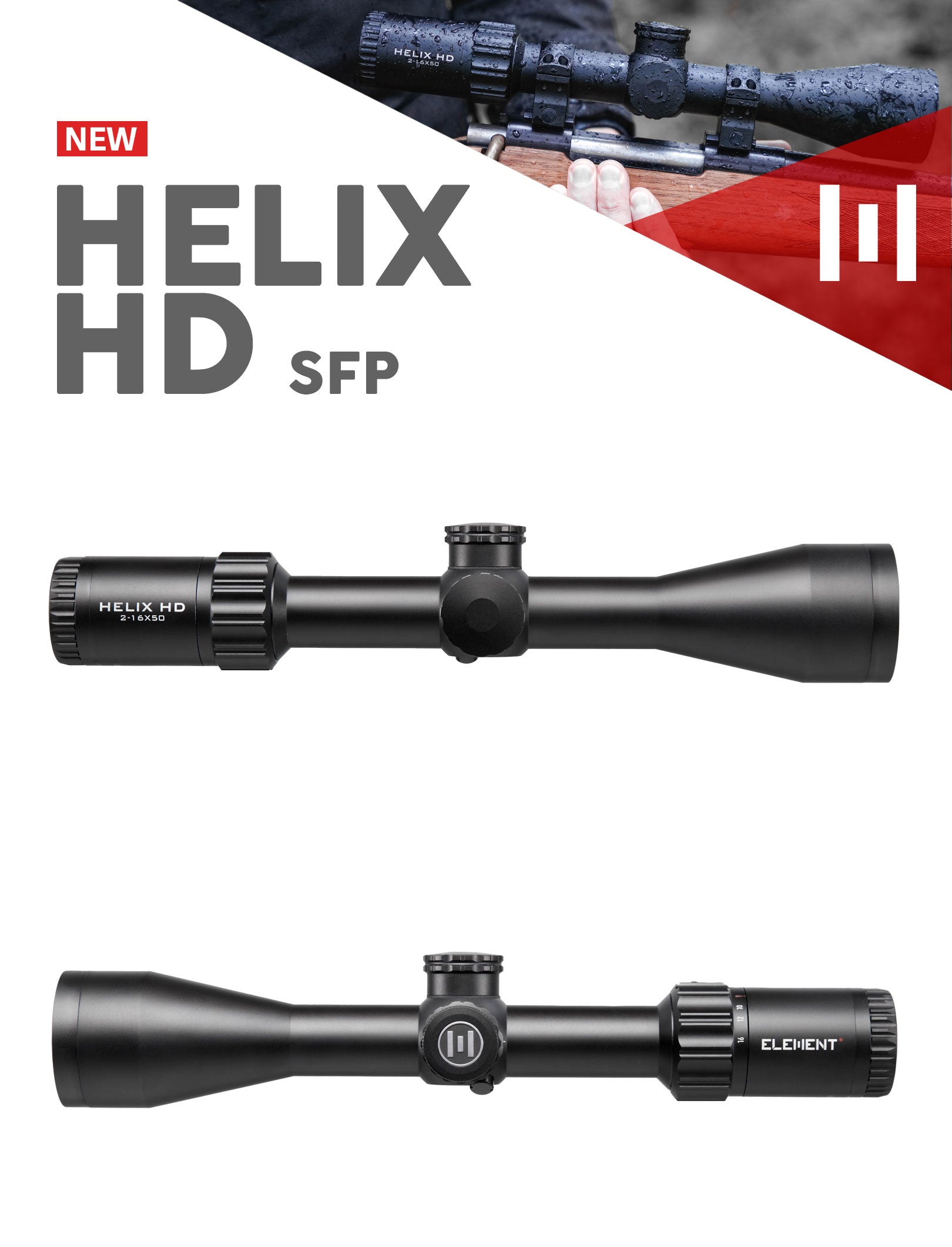 Element Helix HD 2-16x50 SFP RAPTR-1 MRAD -  - Mansfield Hunting & Fishing - Products to prepare for Corona Virus
