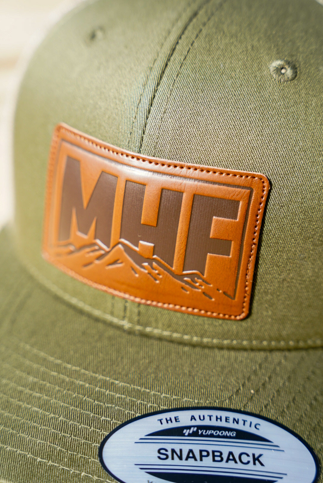 MHF Leather Patch Cap - Khaki & Cream -  - Mansfield Hunting & Fishing - Products to prepare for Corona Virus