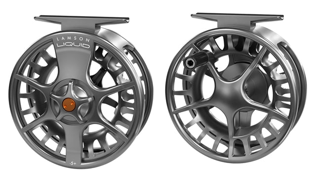 Lamson Liquid 5+ Fly Reel - Smoke -  - Mansfield Hunting & Fishing - Products to prepare for Corona Virus