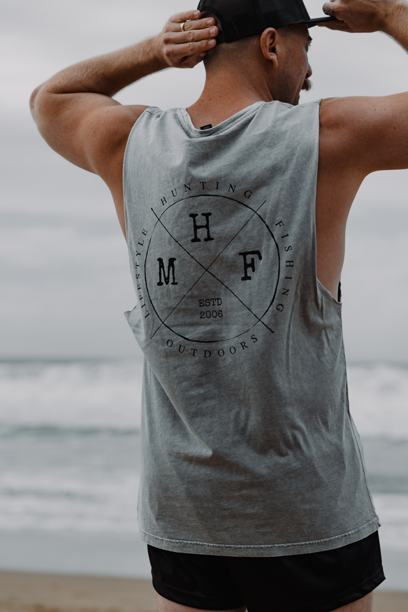 MHF Mens Lifestyle Singlet - Ash Stone - XS / ASH STONE - Mansfield Hunting & Fishing - Products to prepare for Corona Virus