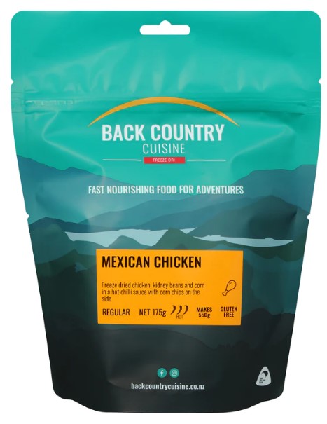 Back Country Cuisine - Mexican Chicken - REGULAR - Mansfield Hunting & Fishing - Products to prepare for Corona Virus
