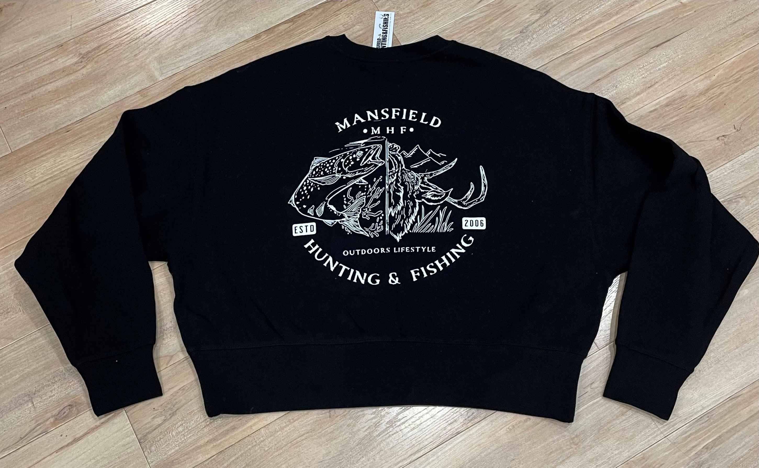 MHF Womens Outdoors Oversized Crew - Black - XS / BLACK - Mansfield Hunting & Fishing - Products to prepare for Corona Virus