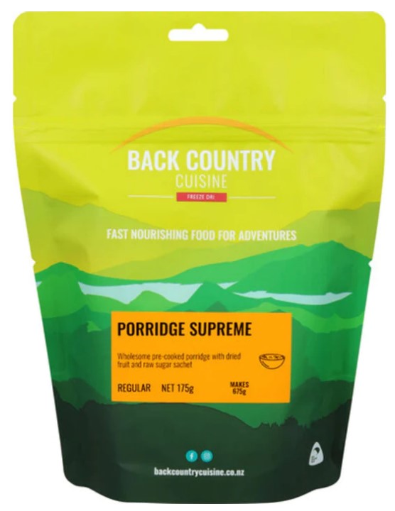 Back Country Cuisine - Porridge Supreme - REGULAR - Mansfield Hunting & Fishing - Products to prepare for Corona Virus