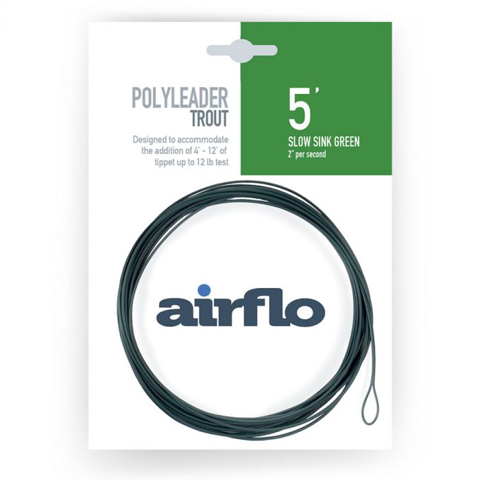 Airflo Trout 5ft Slow Sink Green Poly Leader -  - Mansfield Hunting & Fishing - Products to prepare for Corona Virus