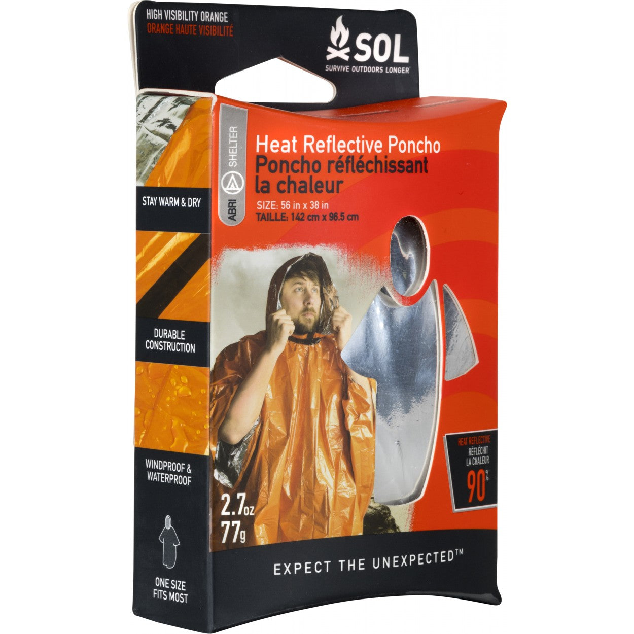 SOL Heat Reflective Poncho - Size 56 In X 38 In -  - Mansfield Hunting & Fishing - Products to prepare for Corona Virus