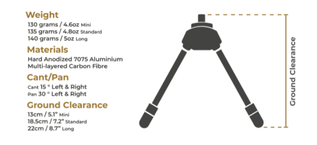 Spartan Precision Javelin Lite Bipod - Standard Length -  - Mansfield Hunting & Fishing - Products to prepare for Corona Virus