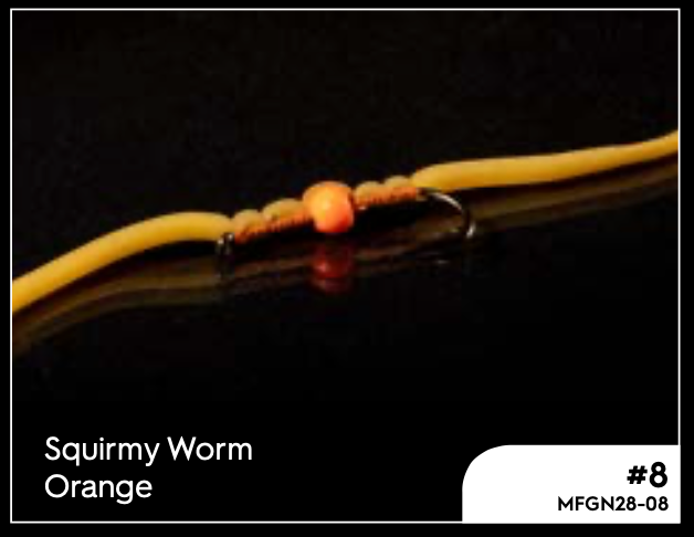 Manic Squirmy Worm- Orange #8 -  - Mansfield Hunting & Fishing - Products to prepare for Corona Virus