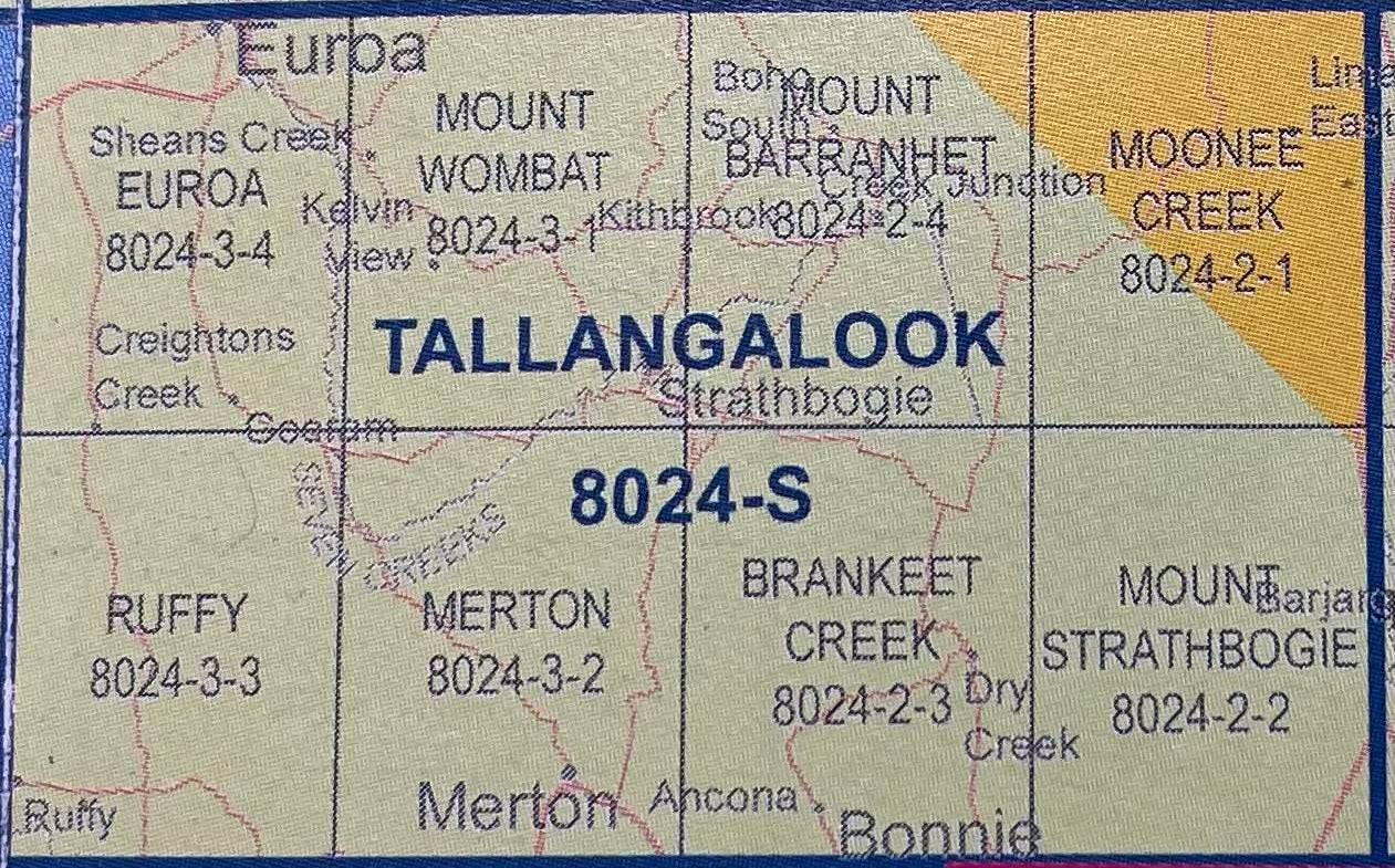 Vicmap - Tallangalook 8024-S (1:50,000) -  - Mansfield Hunting & Fishing - Products to prepare for Corona Virus