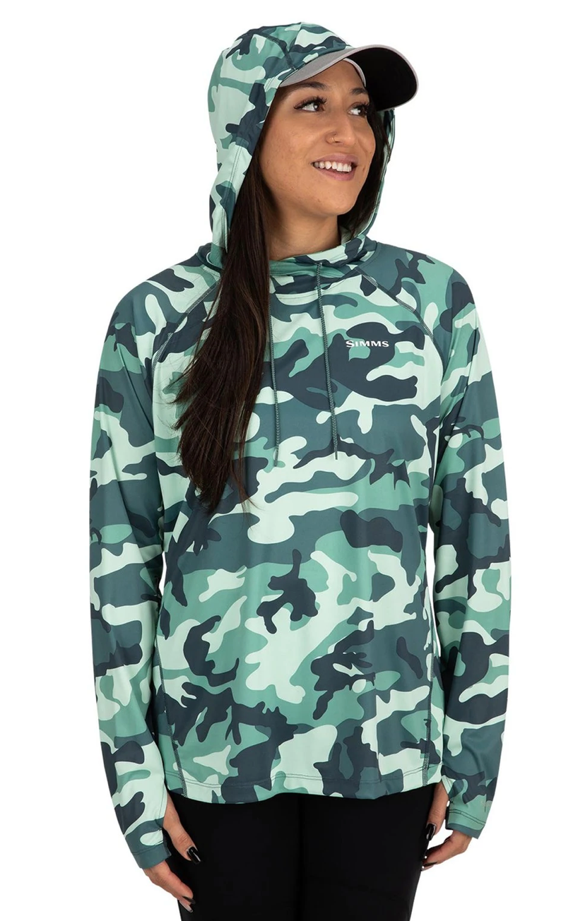 Simms Womens Solarflex Hoody Woodland Camo Avalon - S - Mansfield Hunting & Fishing - Products to prepare for Corona Virus